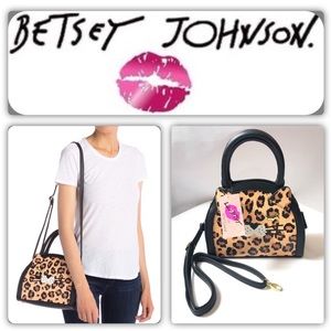 Betsey Johnson Purr Kitsch Leopard Print Crossbody